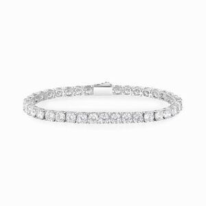 Gemsme 5mm CZ Tennis Bracelet, 18K White Gold Plated 5MM Iced Out Round Cubic Z